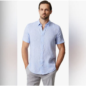 NWOT Heritage Report Collection Short Sleeve Linen Shirt Sz XL